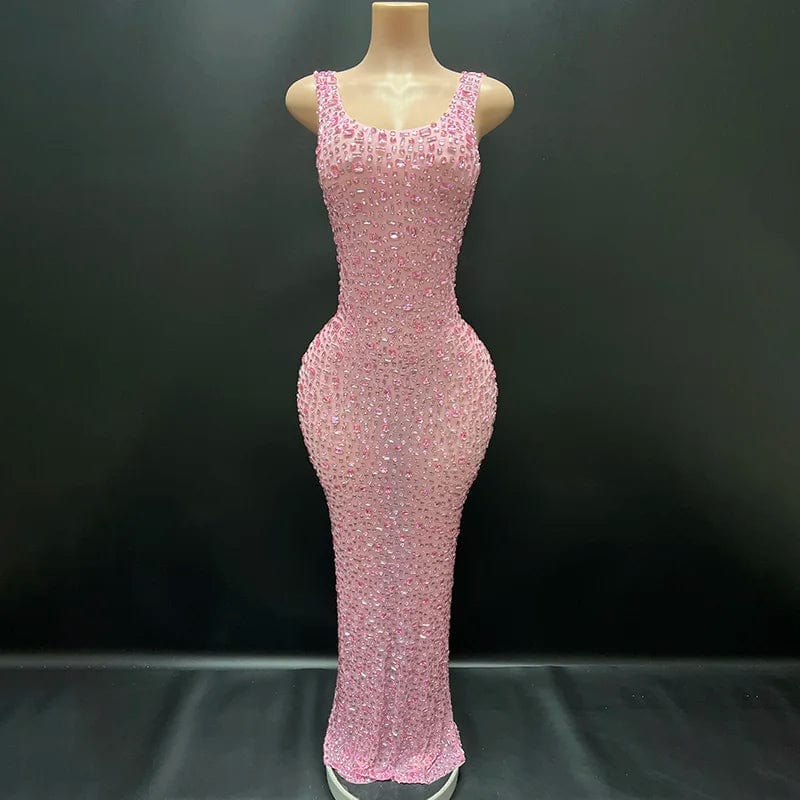 NOVANCE Y2507-TE summer dresses women 2024 pink prom dresses sexy glitter dresses rhinestone  party sexy for birthday party