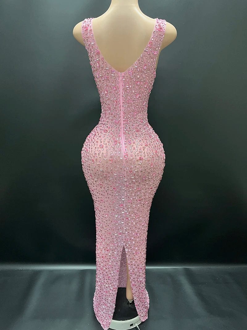 NOVANCE Y2507-TE summer dresses women 2024 pink prom dresses sexy glitter dresses rhinestone  party sexy for birthday party