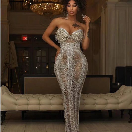 NOVANCE Y3638  top selling products 2024 new arrival elegant long prom dresses tassel bodycon dress women sexy for evening party