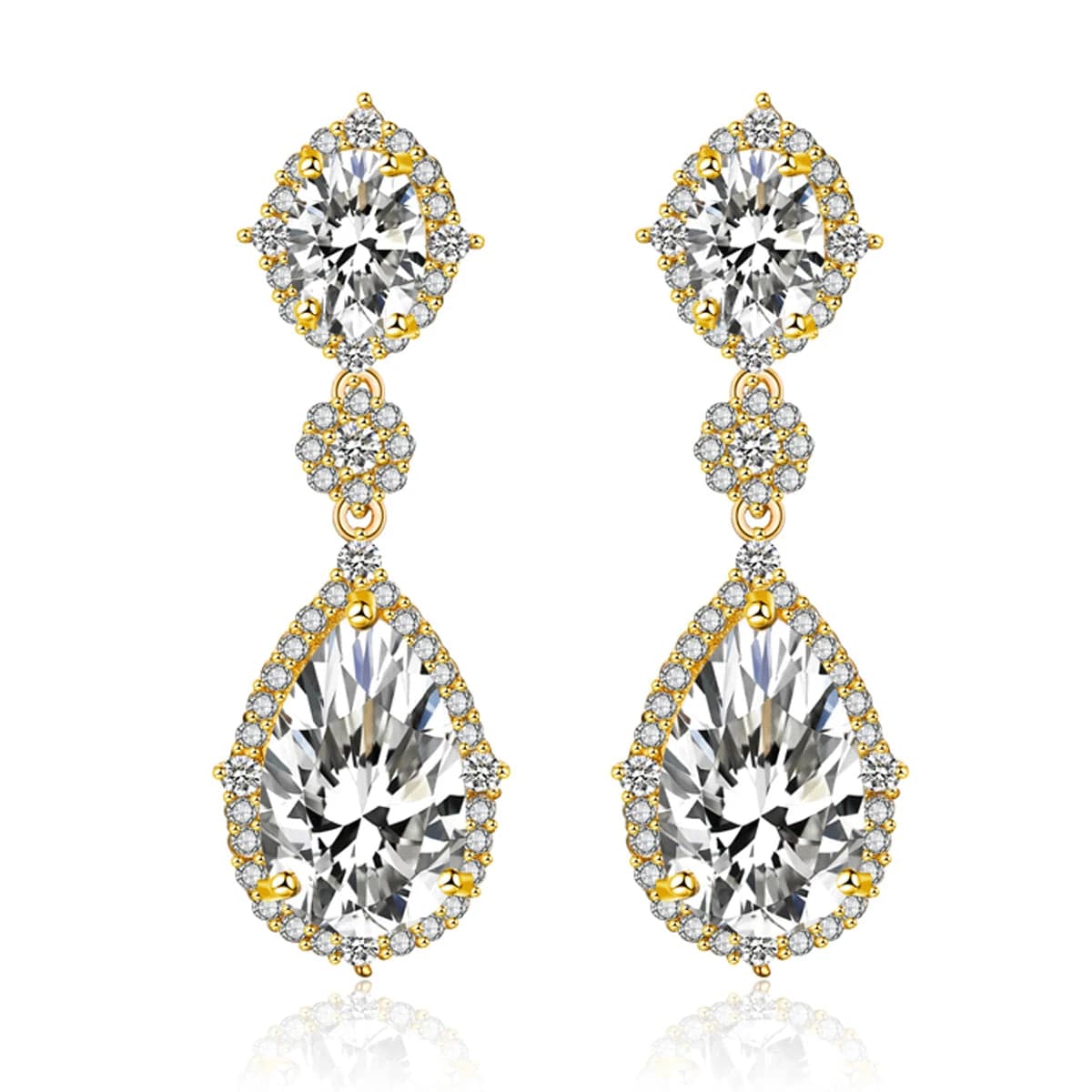 RAKOL EP2218 Latest Design Of Cubic Zirconia Earrings Wholesale Women's Silver Bridal Diamond Earrings EP2218