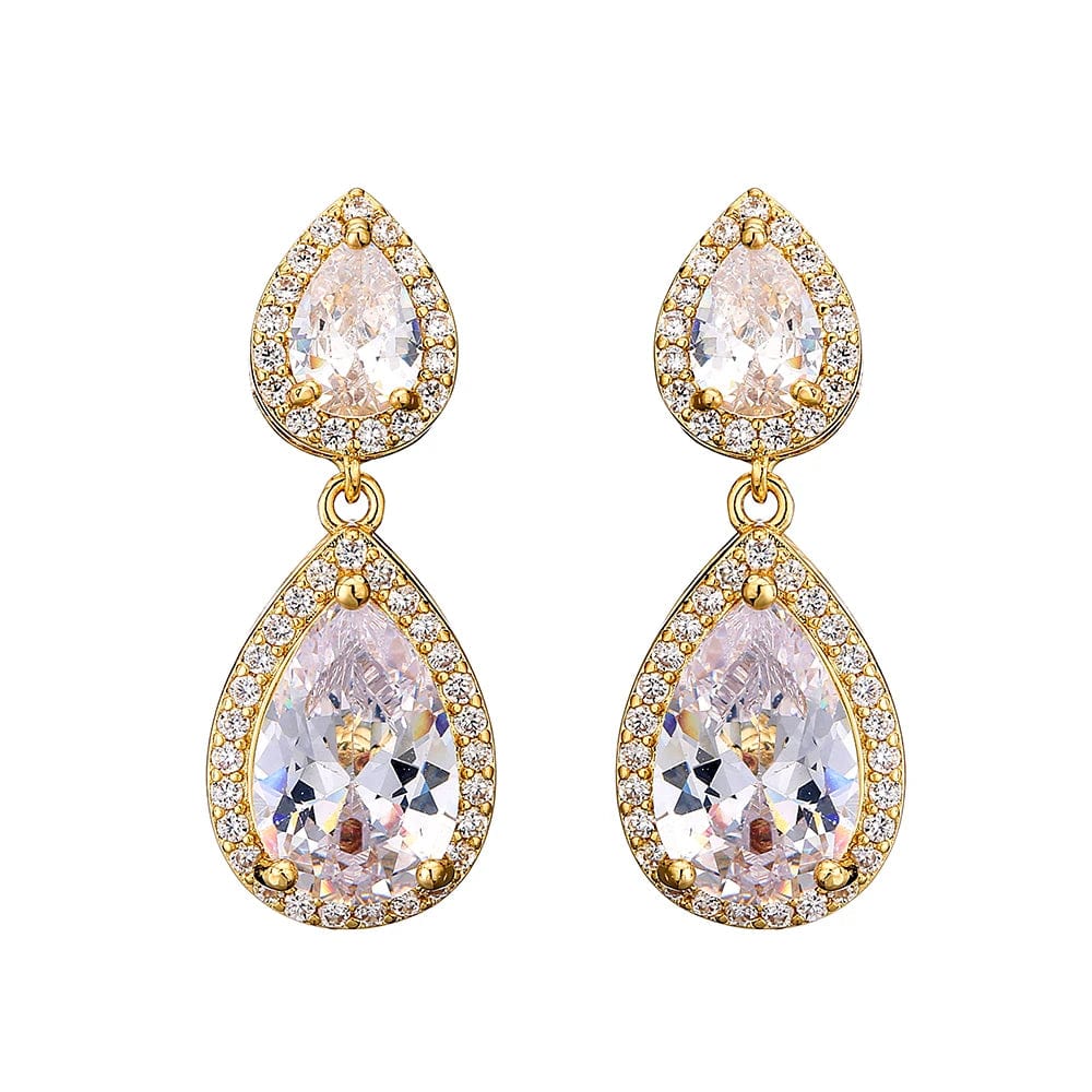 RAKOL EP2218 Latest Design Of Cubic Zirconia Earrings Wholesale Women's Silver Bridal Diamond Earrings EP2218