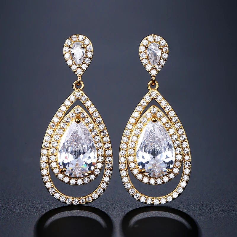 RAKOL EP2218 Latest Design Of Cubic Zirconia Earrings Wholesale Women's Silver Bridal Diamond Earrings EP2218