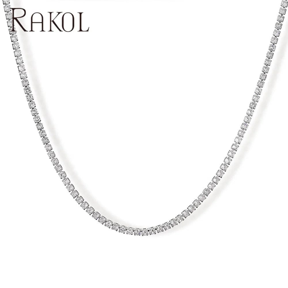 RAKOL NP5087N 2022 New Fashion Jewelry Necklaces Colorful Natural Stone Chain Necklaces Jewelry Personalized Custom Necklaces