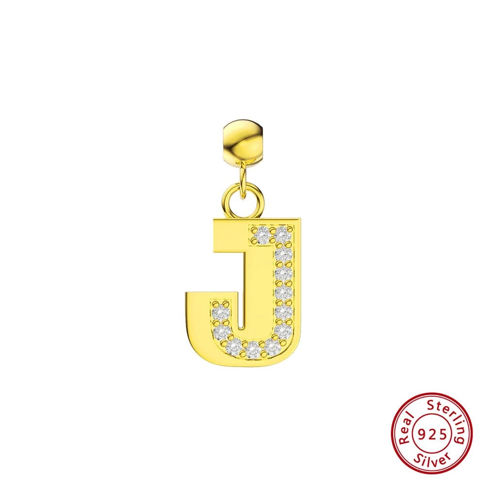 RINNTIN ZK New Arrival Customized Gold Plated S925 Silver Chain With Zircon Heart Charms Personalized Alphabet Letter Necklace