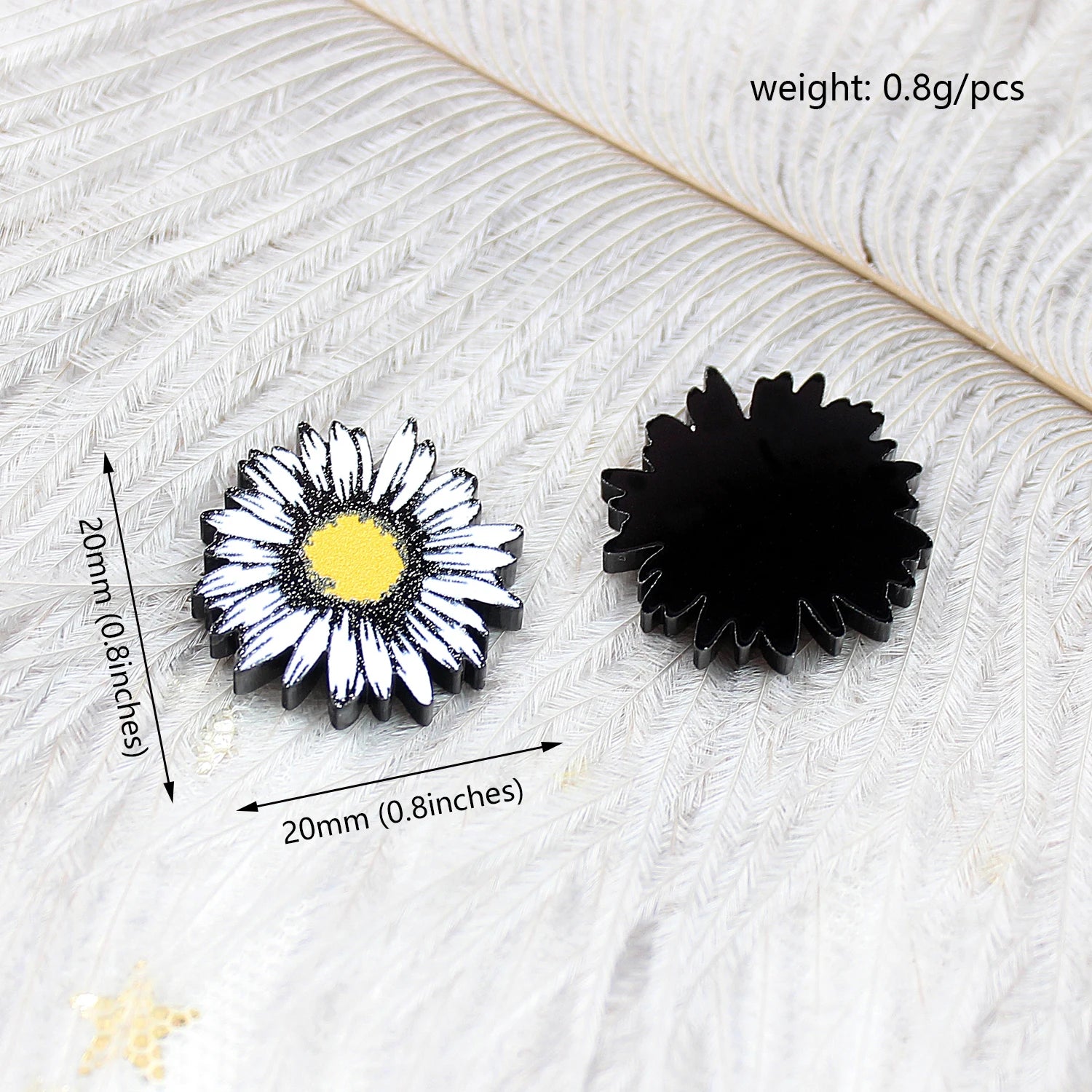 (Set of 10) PRS045AC1853 Cute Daisy Findings Laser Cut Acrylic Jewelry Making Handmade DIY accessories - SN Wigs & More