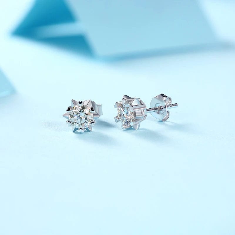 TRENDY / As Picture Shown S925 Silver 0.5ct Moissanite Diamond  Vvs 118k Gold Plated Jewelry Earrings D Color Women Earrings