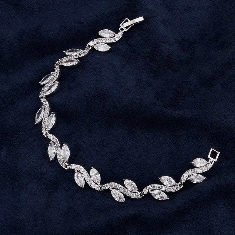 White RAKOL BP066 tennis silver bracelet for women jewelry