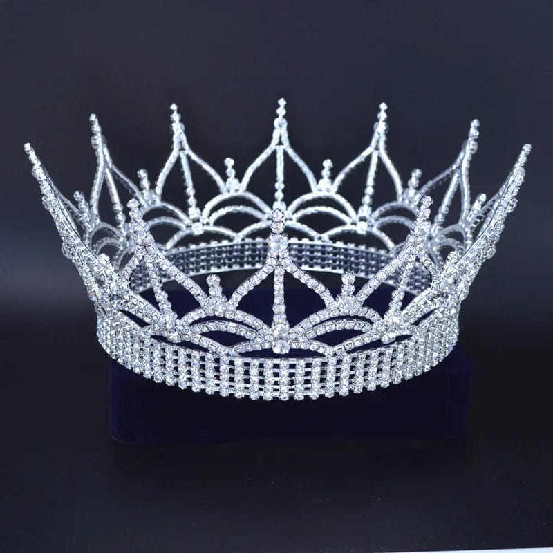 White Stone/Silver MO185  Gorgeous Large Shining Tiara Miss Beauty Queen Princess Hairwear Accessories For Party  Pageant Event Crowns