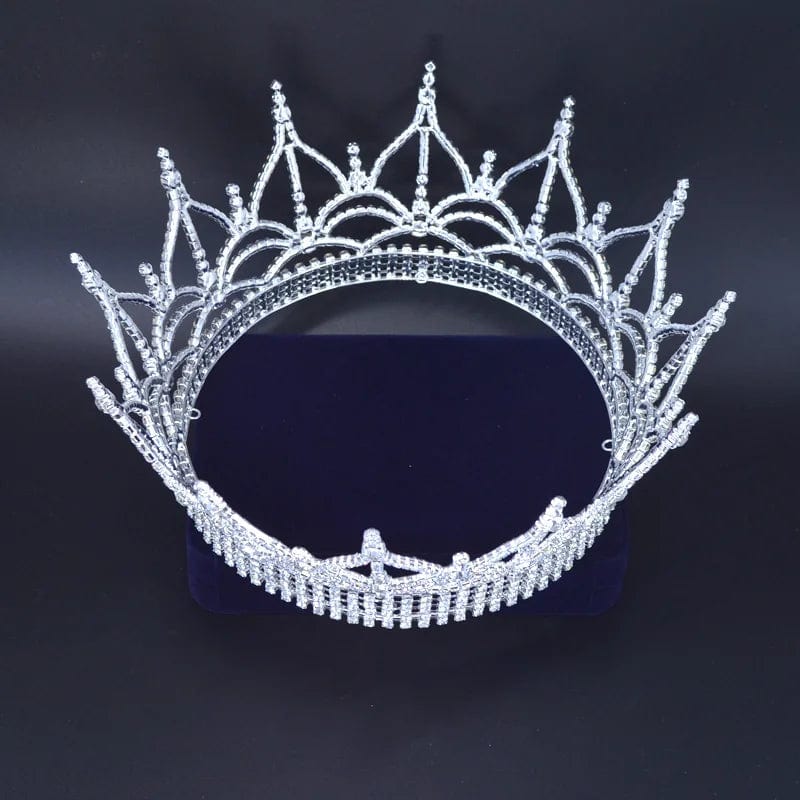 White Stone/Silver MO185  Gorgeous Large Shining Tiara Miss Beauty Queen Princess Hairwear Accessories For Party  Pageant Event Crowns