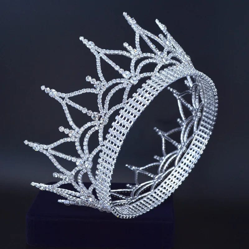 White Stone/Silver MO185  Gorgeous Large Shining Tiara Miss Beauty Queen Princess Hairwear Accessories For Party  Pageant Event Crowns