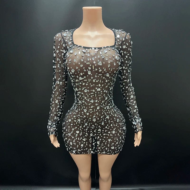 XL / Black Novance Y3799 New Arrival 2024 Plus Size Women's Dresses Party Prom Cocktail Dresses Sexy Fashion Custom Rhinestone Clothing