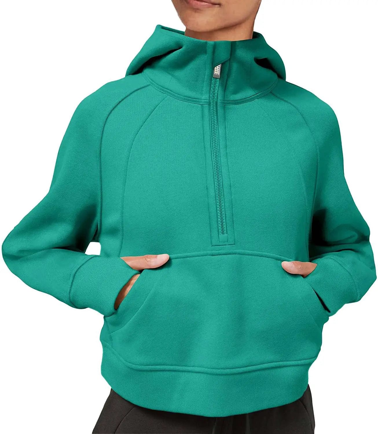 XXL / lake green DAMOCHIC Wholesale 2024 Spring Latest Hooded Sweater with Pocket Zipper Sporty Pullover Winter Fall Tops Hoodies for Women