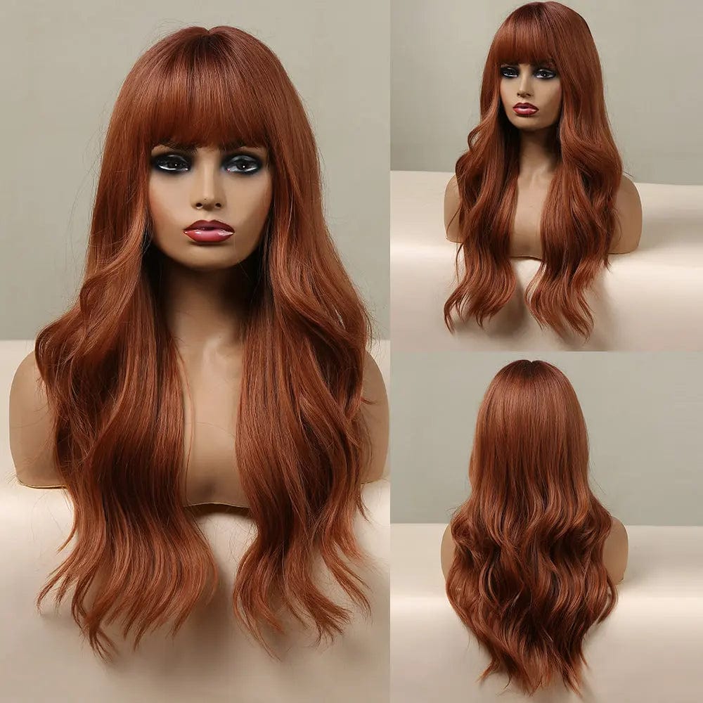 028 Synthetic Wig Long Wavy Purple To Ash Wigs