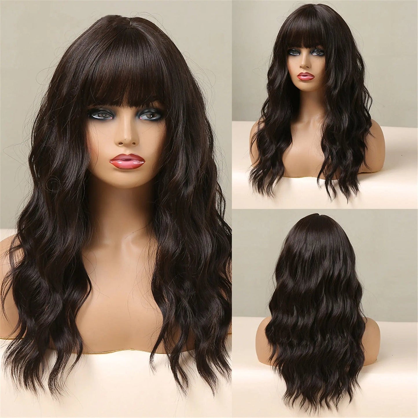 039 Synthetic Wig Long Wavy Purple To Ash Wigs