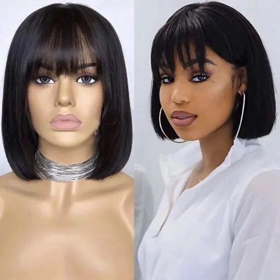 10-14 Inch Bob Wigs With Bangs