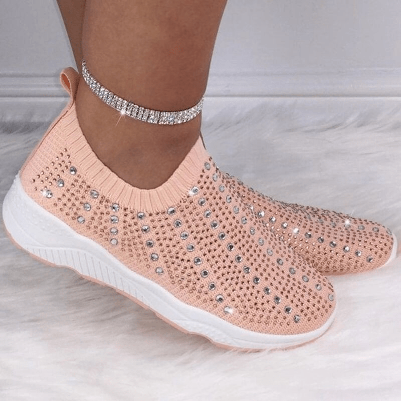 10 / Beige Autumn Breathable Bling Ladies Casual Flat Fashion Cushion Sneakers Women Sport Shoes