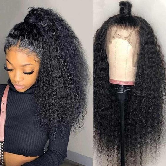 10 Inches / 13*4-kinky curly C Wholesale virgin brazilian human hair 13x4 transparent lace front wigs,free sample black women 13x4 lace front wig human hair