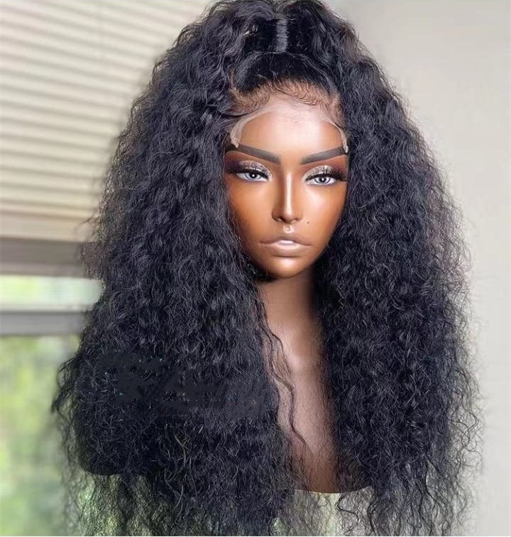 10 Inches / 130% Density 4*4 Lace Closure Wig 1 Drop Shipping High Ponytail Deep Curly Raw Hair Full 180% Density Double Welf Lace Frontal Closure Wigs For Black Women