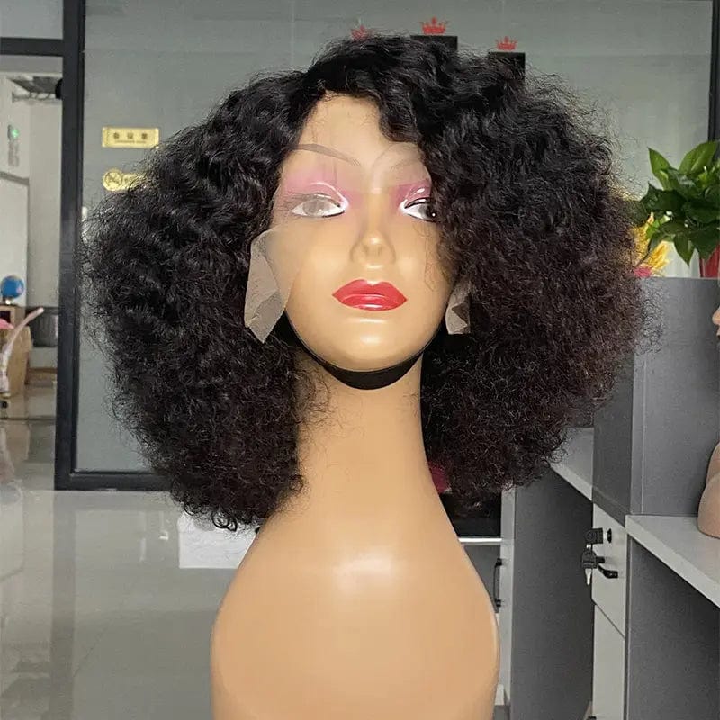 10 Inches / 1b Double Drawn Cheap Short T Part Lace Wig