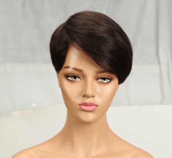 10 Inches / 2 Wholesale Short Bob Wigs Pixie Cut wholesale ombre 100% wet and wavy with bangs blonde 613 virgin curly wig human hair