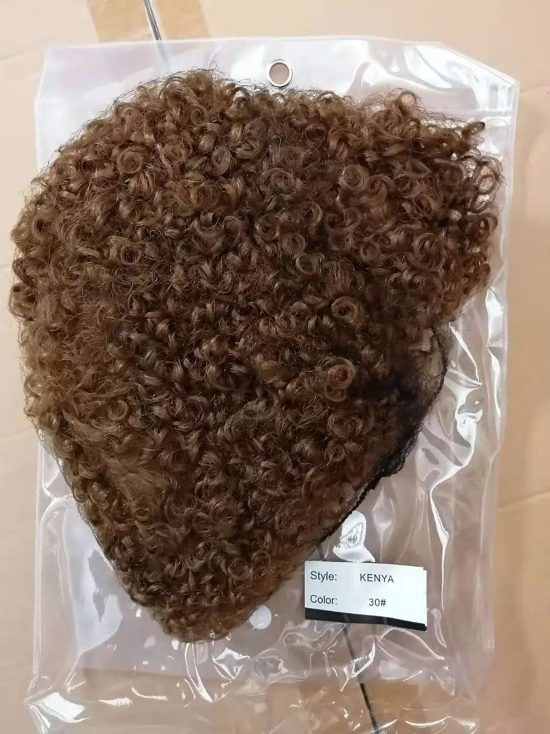 10 Inches / 30 Human Hair Wig Brazilian Afro Kinky Curly