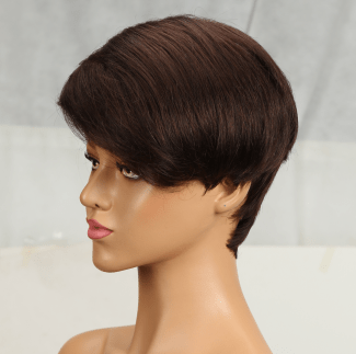 10 Inches / 4 Wholesale Short Bob Wigs Pixie Cut wholesale ombre 100% wet and wavy with bangs blonde 613 virgin curly wig human hair