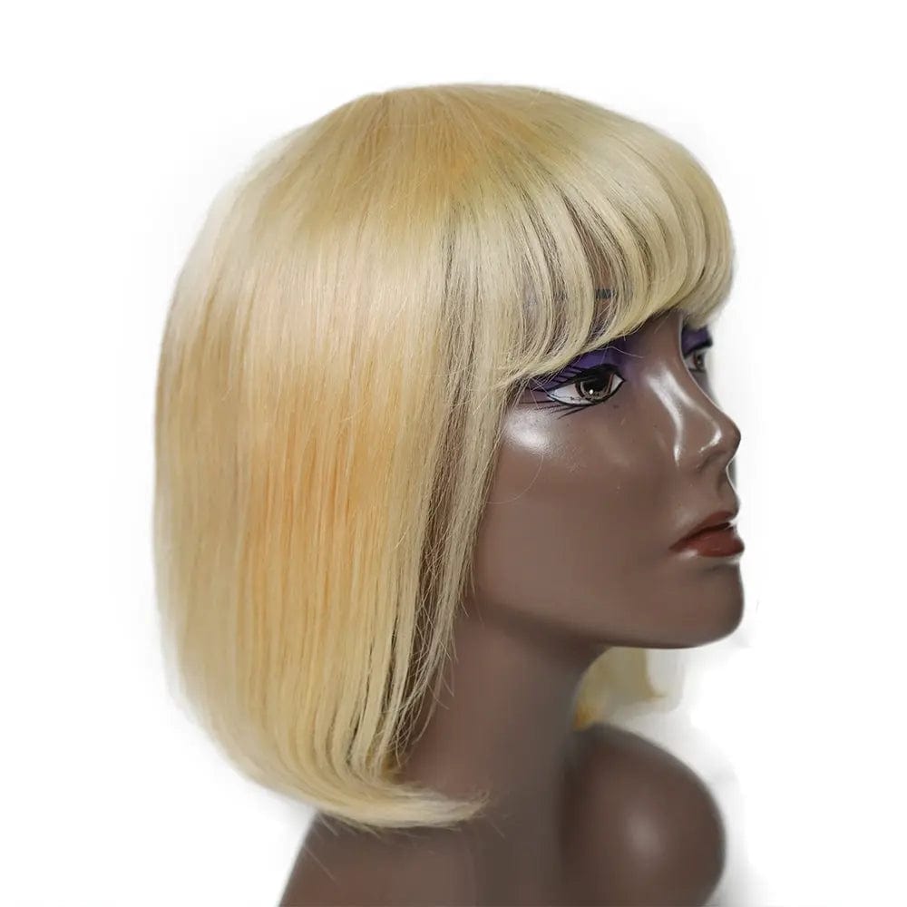 10 Inches / 613# Bob Wig with Fringe 150% 10-14 Inch Bob Wigs With Bangs