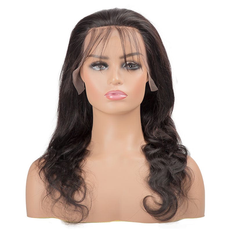 10 Inches / Body Wave Kinky Curly Cuticle Aligned Virgin Human Hair Natural Lace Wig Bleached Knots Transparent Swiss HD Full Lace Front Closure Wig