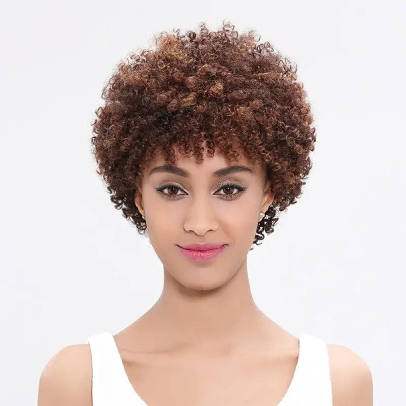 10 Inches / DX1029 Human Hair Wig Brazilian Afro Kinky Curly