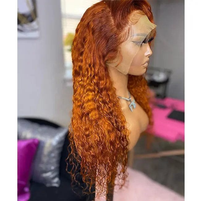 10 Inches / ginger wig Wigs vendors hd 100% human hair orange