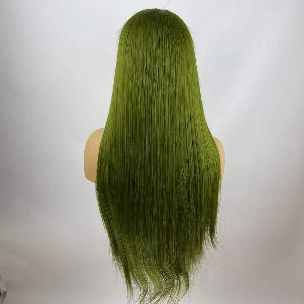 10 Inches / Green 30 Inches Straight wave Heat Resistant Fiber wigs