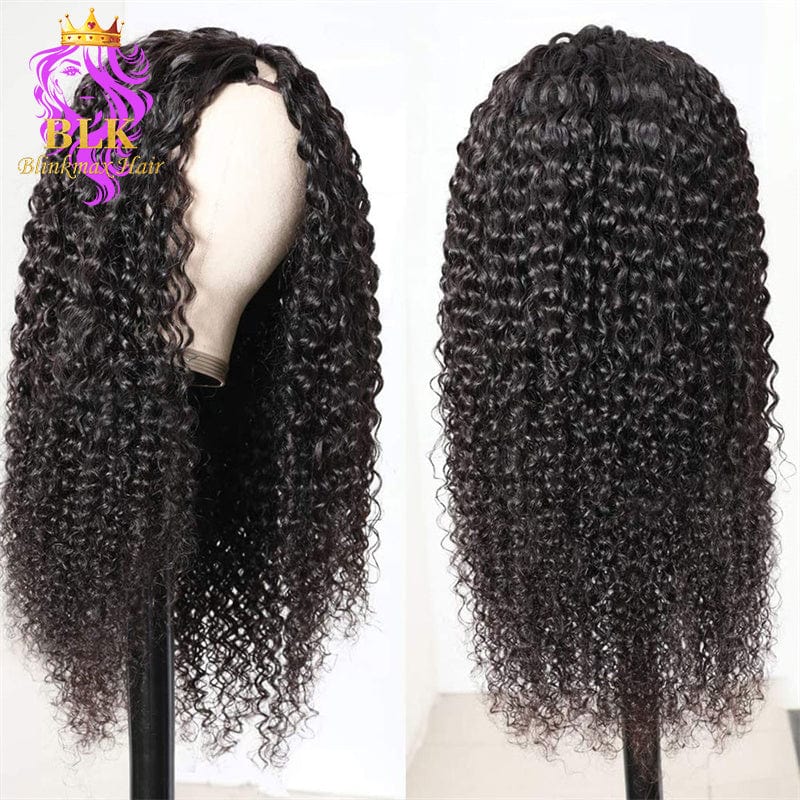 10 Inches / kinky curl v part wig BLKHAIR body wave v part wig brazilian human hair new u part wig v shape glueless bodywave v part wig