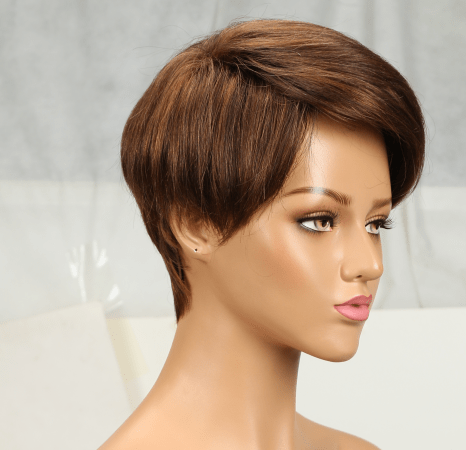 10 Inches / P4/30 Wholesale Short Bob Wigs Pixie Cut wholesale ombre 100% wet and wavy with bangs blonde 613 virgin curly wig human hair