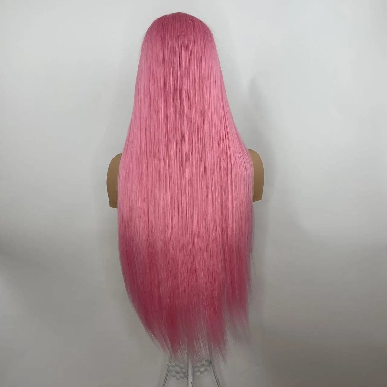 10 Inches / Pink 30 Inches Straight wave Heat Resistant Fiber wigs