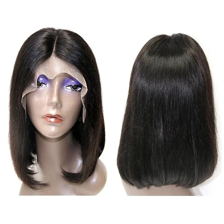 10 Inches / straight Raw Unprocessed Bob Human Hair Lace Front Wig, Virgin Brazilian Lace Wig Human Hair Straight