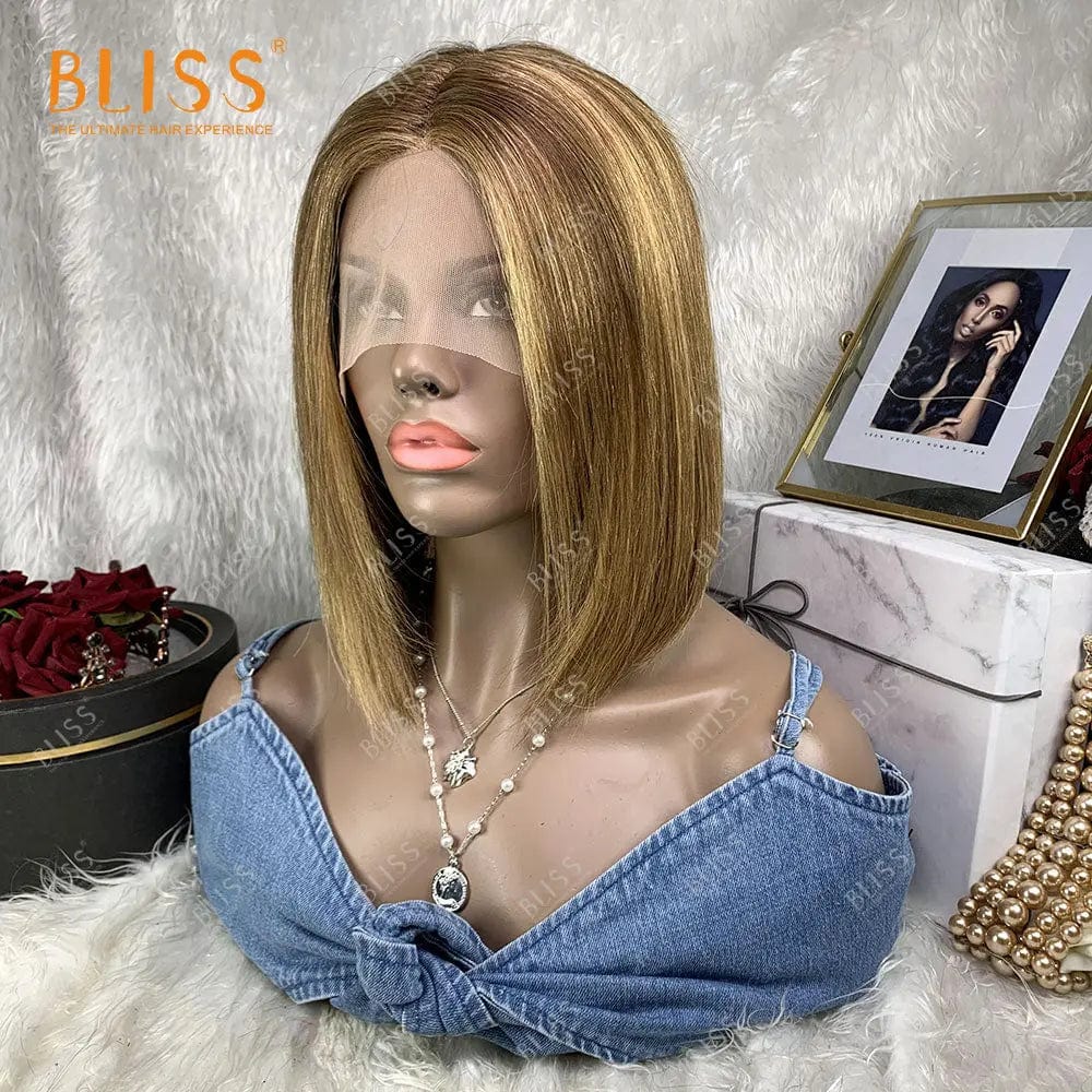 10 Inches / T lace wig 2 Bliss Human Hair Lace Front Wigs Closure Bob Wigs