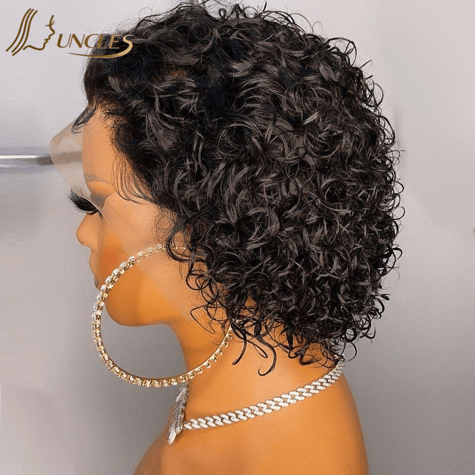 100% cheap human hair perruque indienne avec lace frontal pixie wigs water wave natural wig lace frontal