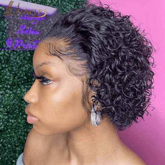 100% cheap human hair perruque indienne avec lace frontal pixie wigs water wave natural wig lace frontal