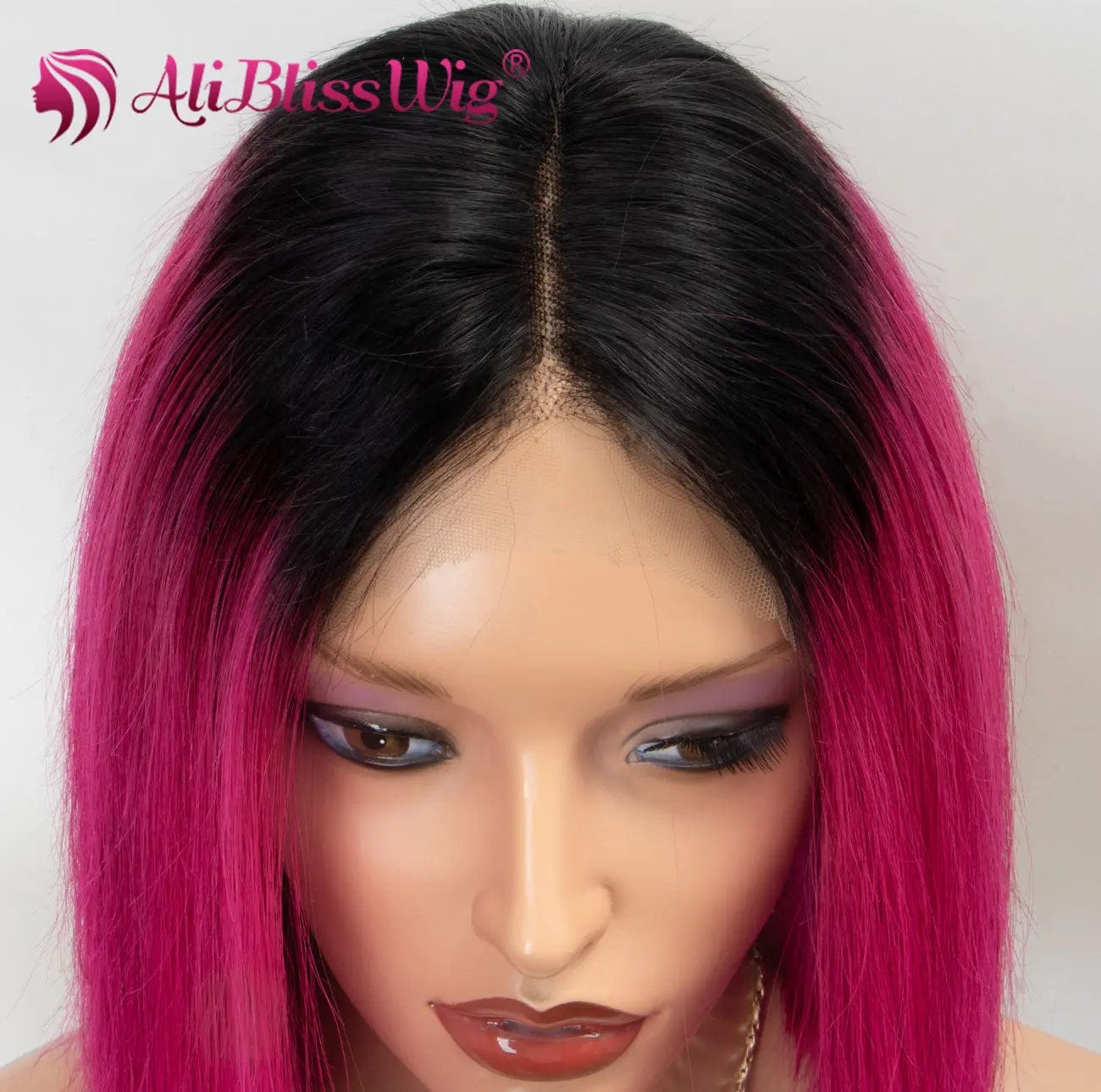 100% Human Hair Natural Hairline Wigs Ombre Pink