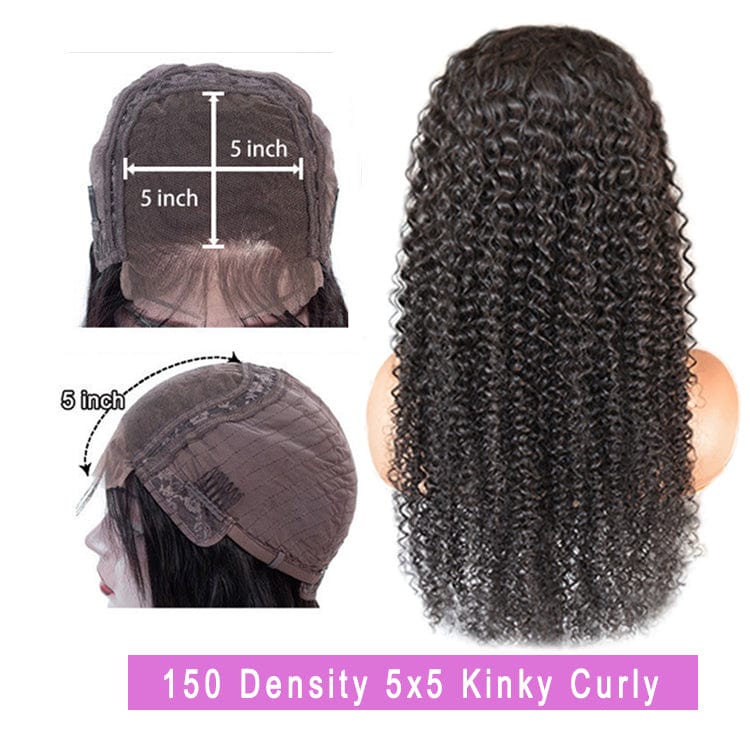 100% Virgin Human Hair Vendor Deep Wave Frontal Wig Curly Closure Frontal Wig 4x4 5x5 Lace Closure Wig