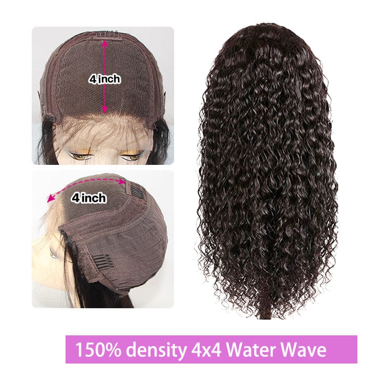 100% Virgin Human Hair Vendor Deep Wave Frontal Wig Curly Closure Frontal Wig 4x4 5x5 Lace Closure Wig