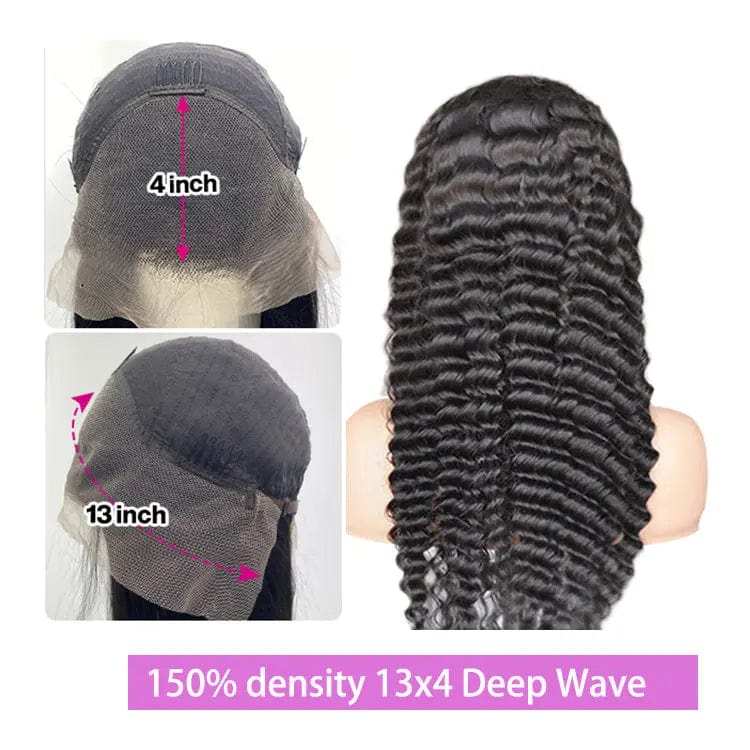 12 Inches / 150 density 13x4 Deep 150% Density Virgin Human Hair