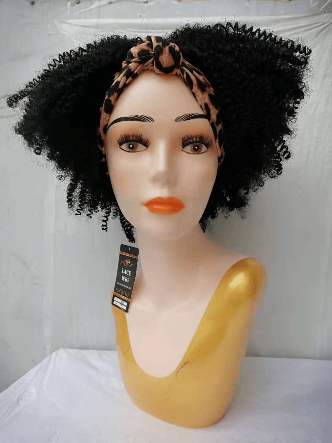 12 Inches / 1B#Leopard headband wig Sunlight High Temperature Fiber Perucal lace front Wigs Short Body Wave blond Brown Bob Synthetic Lace Front Wig For Women