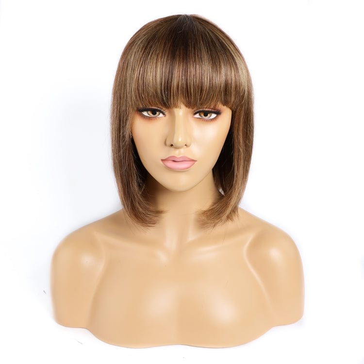 12 Inches / 4 27 bob MJ-2P Wholesale Price Free Sample Courte Perruque Indian Straight Human Hair Cut Wigs Glueless Full Machine Made Short Pixie Wig