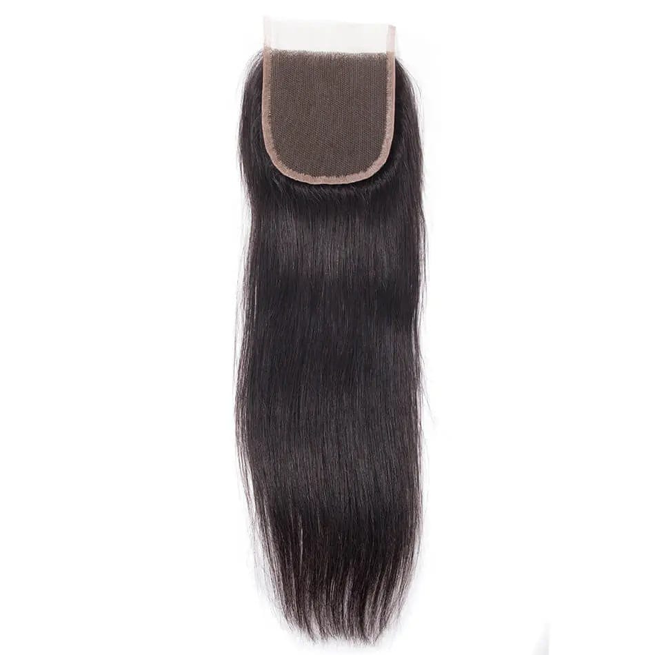 12 Inches / 4*4 all texture closure Factory Price Large Stock Grade 10A Brazilian Straight Hair Virgin Cuticle Aligned Hair Bundles