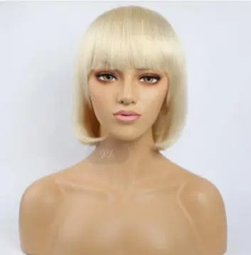 12 Inches / 613 Machine Made Straight Indian Human Hair Wig