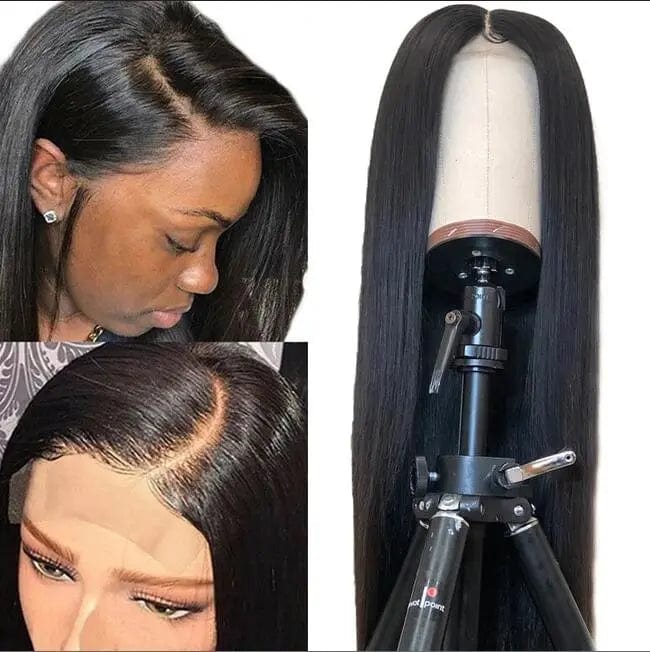 12 Inches / Black Human Hair Front Lace Front Wigs Frontal Wig