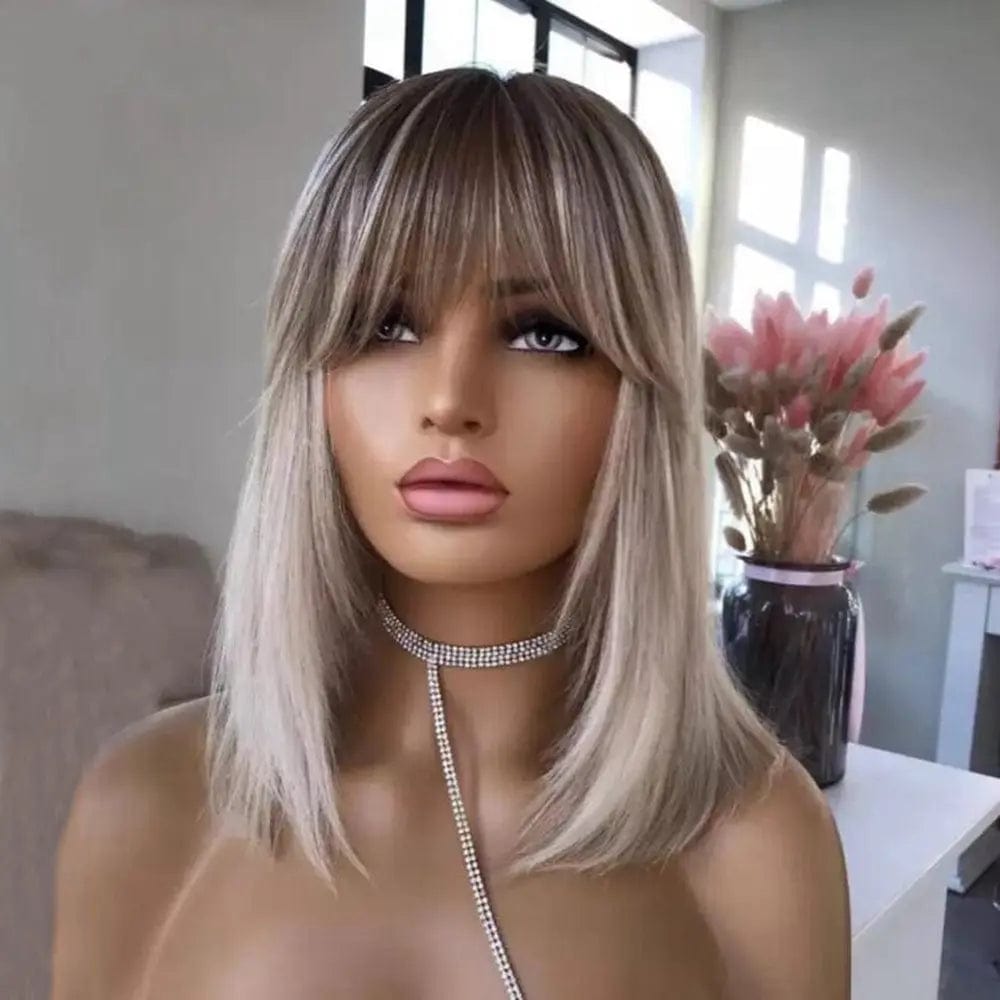 12 Inches / Highlight Ash Blonde Wholesale Bob Wig Transparent HD Lace Highlight Ash Blonde Human Virgin Hair 13*4 Lace Front Wigs