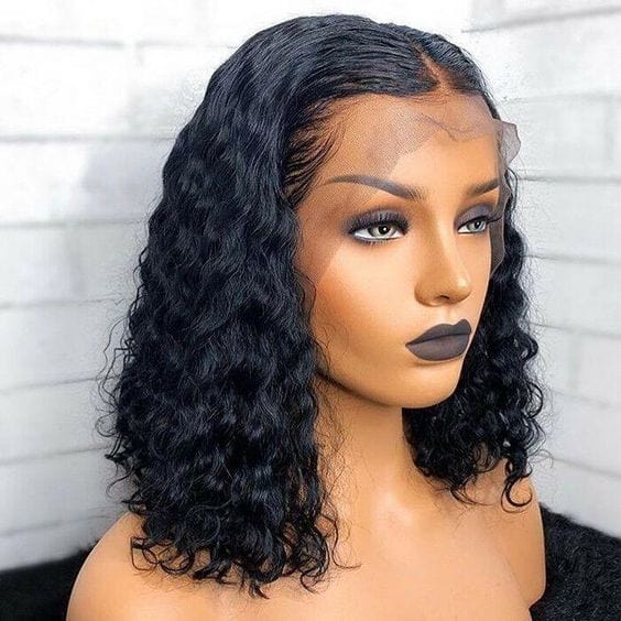 12 Inches / Kinky Curly 150% Density Transparent Bone Straight Bob Wig Cuticle Aligned Virgin Body Wave 4X4  Brazilian Human Hair Glueless Hd Lace Wig