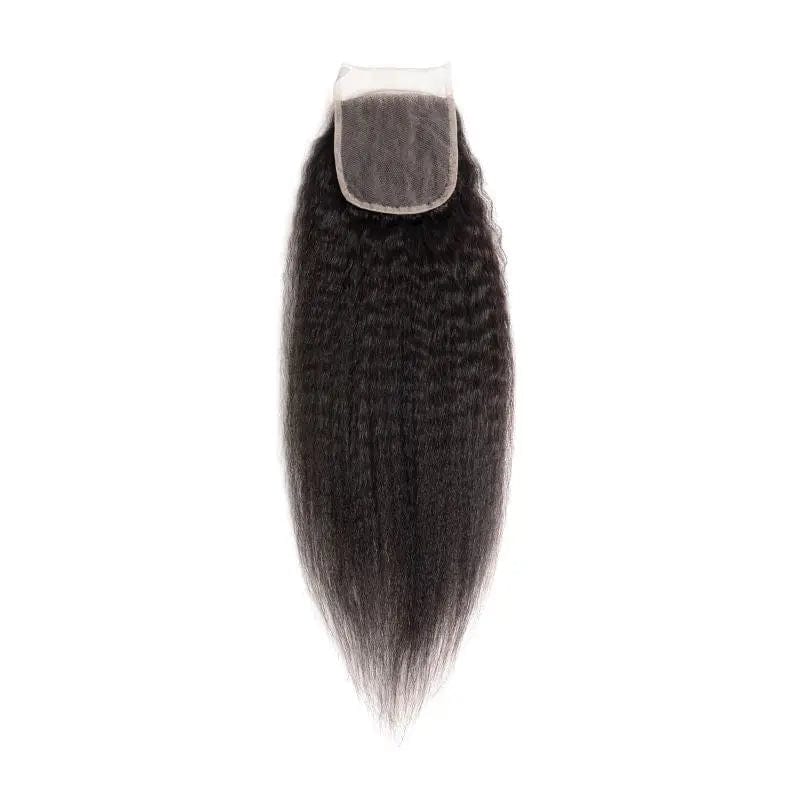 12 Inches / Lace Closure Kinky Straight Human Hair Wefts